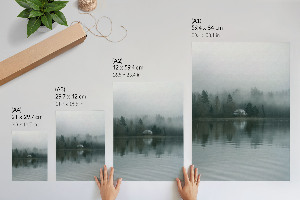 Poster Kunstdruck mit Nebellandschaft
