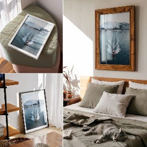 Poster-Kunstdruck „Ein Boot auf dem Wasser“