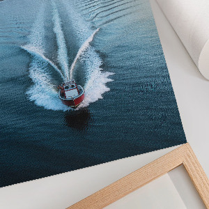 Poster-Kunstdruck „Ein Boot auf dem Wasser“