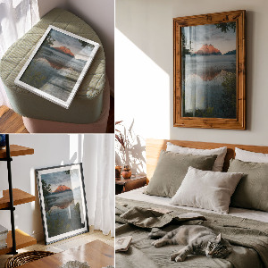 Kunstdruck-Poster mit Motiv eines Bergsees