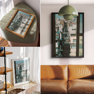 Kunstdruck auf Leinwand mit Stadtpanorama