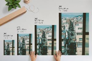 Kunstdruck auf Leinwand mit Stadtpanorama