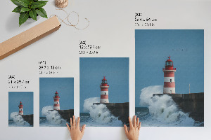 Poster-Kunstdruck mit Leuchtturmmotiv
