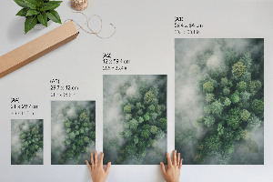 Poster Kunstdruck mit Waldnebel-Motiv