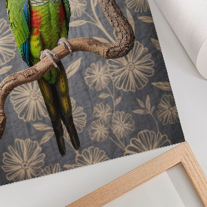 Kunstdruck-Poster mit buntem Papagei