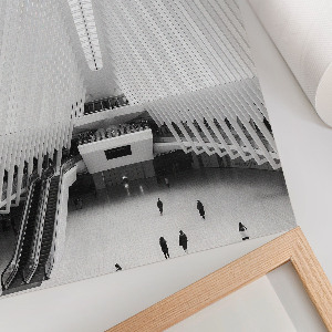 Poster auf Leinwand mit futuristischer Architektur