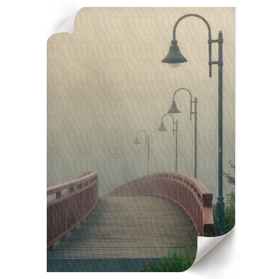 Kunstdruck leinwand Brücke im Nebel