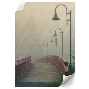 Kunstdruck auf Leinwand mit Motiv „Brücke im Nebel“