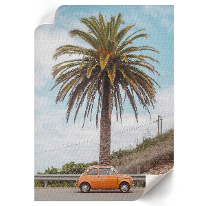 Poster mit Retro-Palmenmotiv auf Leinwand