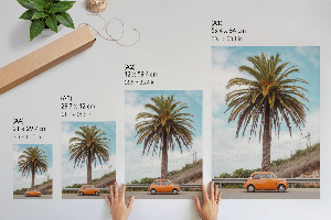 Poster mit Retro-Palmenmotiv auf Leinwand