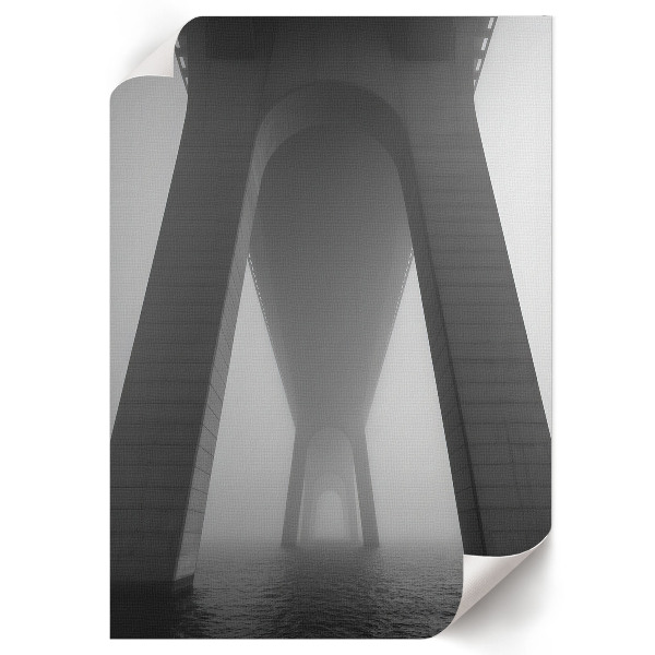 Poster Kunstdruck „Brücke im Nebel”