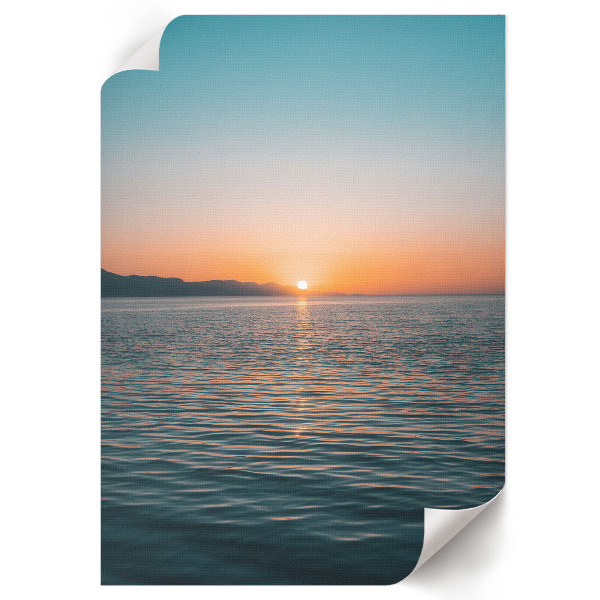Poster auf Leinwand mit Sonnenuntergang