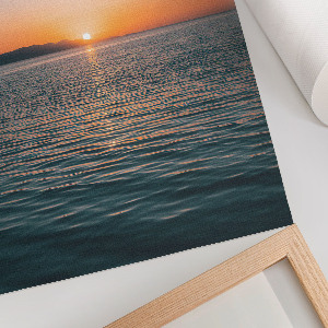 Poster auf Leinwand mit Sonnenuntergang