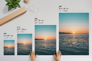 Poster auf Leinwand mit Sonnenuntergang
