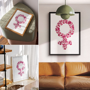 Poster auf leinwand Florale Weiblichkeit