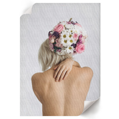 Bilder poster Frau mit einem Blumenstrauß