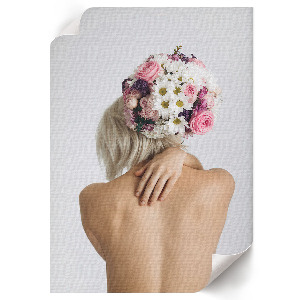 Poster na stenu Žena s kyticou