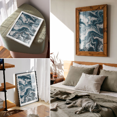 Kunstdruck leinwand Blaue Wellen