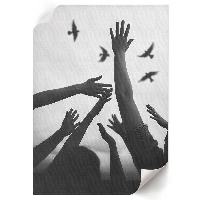 Kunstdruck poster Hände und Vögel
