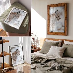 Kunstdruck leinwand Winterluchs