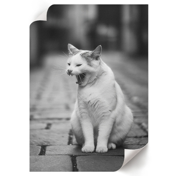 Retro poster gähnende Katze