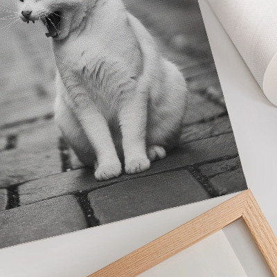 Retro poster gähnende Katze