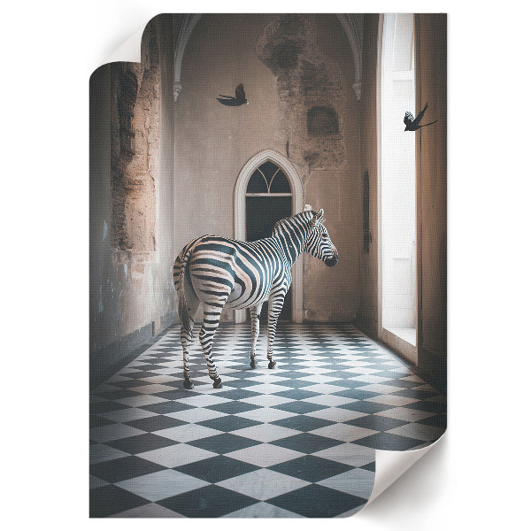 Retro poster Zebra in der Architektur