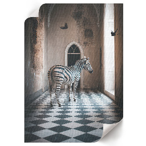 Retro poster Zebra in der Architektur