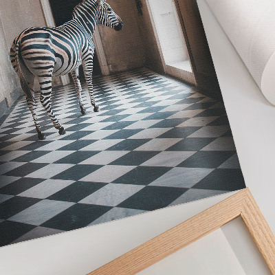 Retro poster Zebra in der Architektur