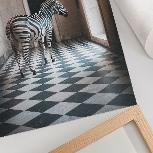 Retro poster Zebra in der Architektur
