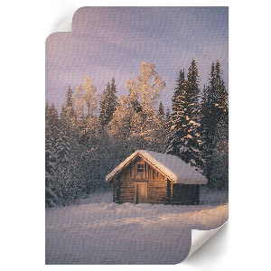 Poster leinwand Winterhütte