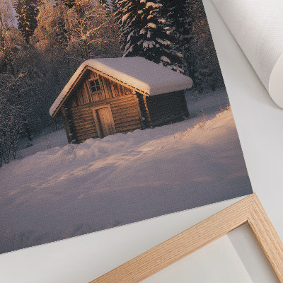 Poster leinwand Winterhütte