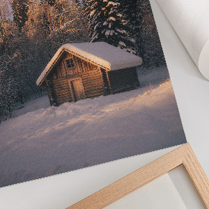 Poster leinwand Winterhütte