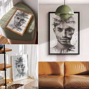 Kunstdruck poster Attraktiver Mann