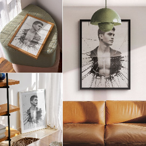 Kunstdruck leinwand Schwarzweißporträt