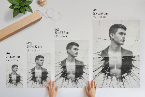 Retro plagát Monochromatický portrét