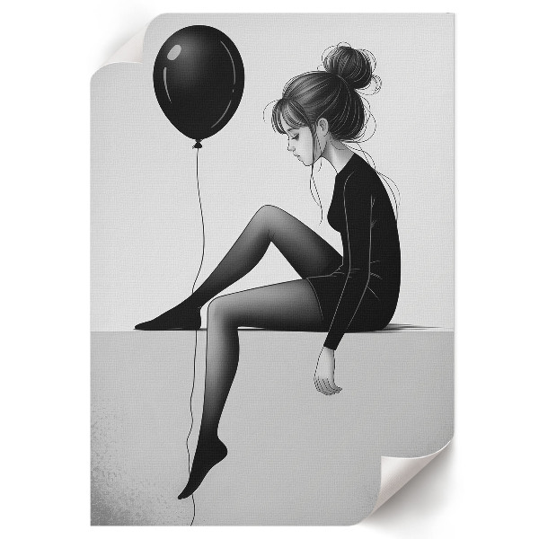 Kunstdruck auf Leinwand mit einem Mädchen und einem Ballon