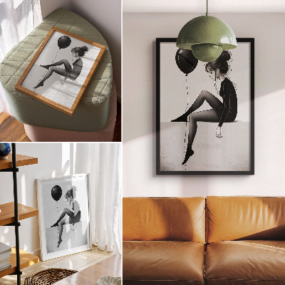 Kunstdruck leinwand Mädchen mit einem Ballon