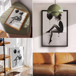 Kunstdruck auf Leinwand mit einem Mädchen und einem Ballon