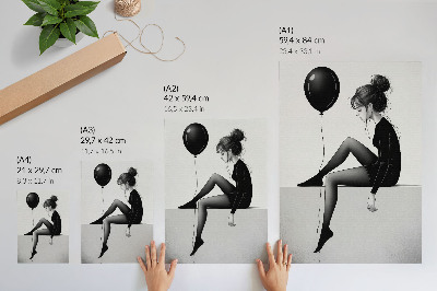 Kunstdruck leinwand Mädchen mit einem Ballon
