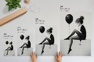 Retro plagát Dievča s balónom