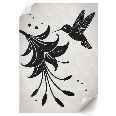 Poster auf leinwand Kolibri und Blume