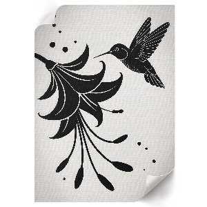 Poster auf leinwand Kolibri und Blume