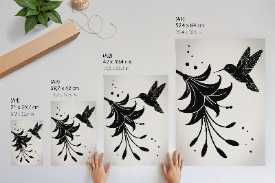 Poster auf leinwand Kolibri und Blume
