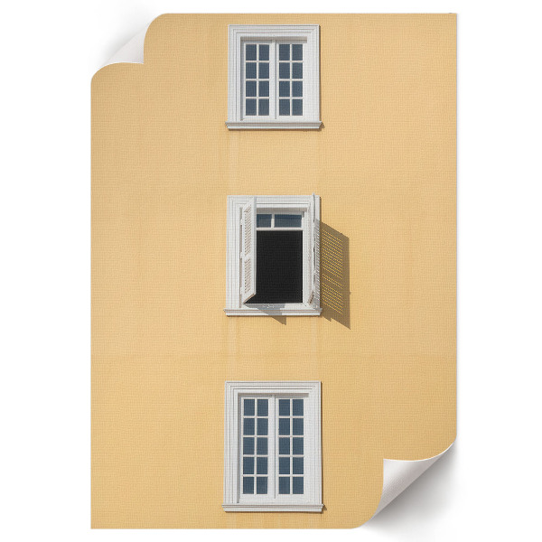 Wandposter mit Motiv einer gelben Fassade