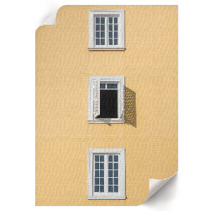 Wandposter mit Motiv einer gelben Fassade