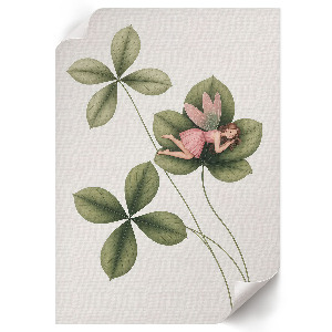 Poster auf Leinwand mit Motiv einer Fee auf einer Blume