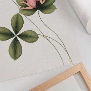 Poster auf Leinwand mit Motiv einer Fee auf einer Blume