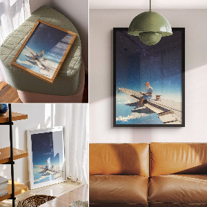 Poster leinwand Kosmische Lesung