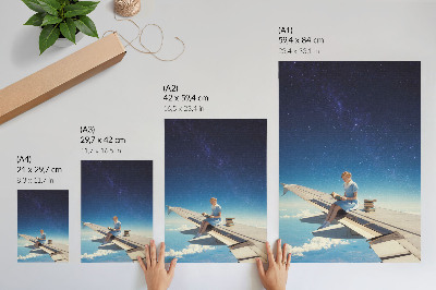 Poster leinwand Kosmische Lesung